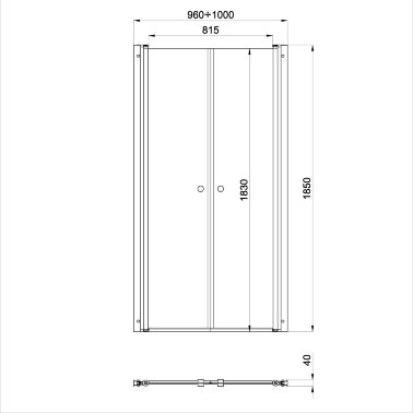 картинка Дверь душевая "Дабл" 100х185 см, хром, прозр. от магазина Евродом