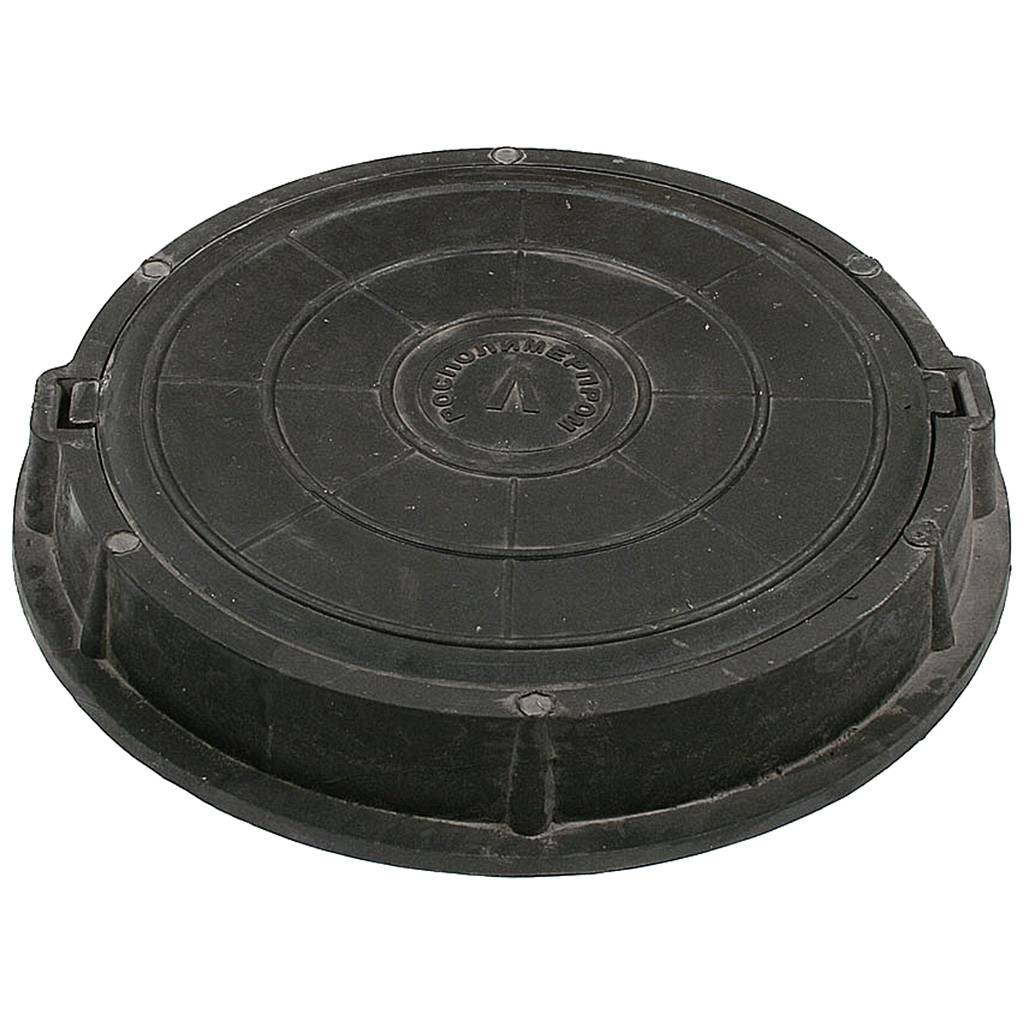 картинка Люк полимерный круглый (нагрузка 7т) черный 78/64 от магазина Евродом
