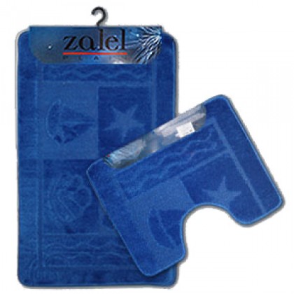 картинка Коврик для ванной 2 предм. Zalel 55х85 см синий от магазина Евродом