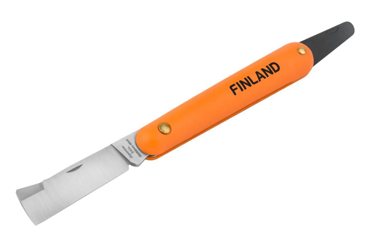 картинка Нож прививочный FINLAND с язычком для отгиба коры и прямым лезвием из нерж стали, 1454 от магазина Евродом