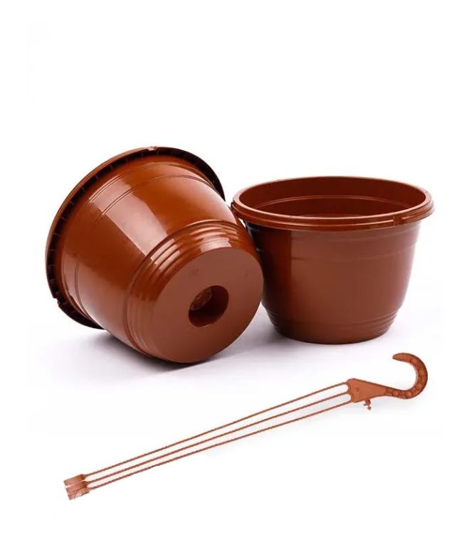 картинка Кашпо подвесное твердое 5л коричневый Амина от магазина Евродом