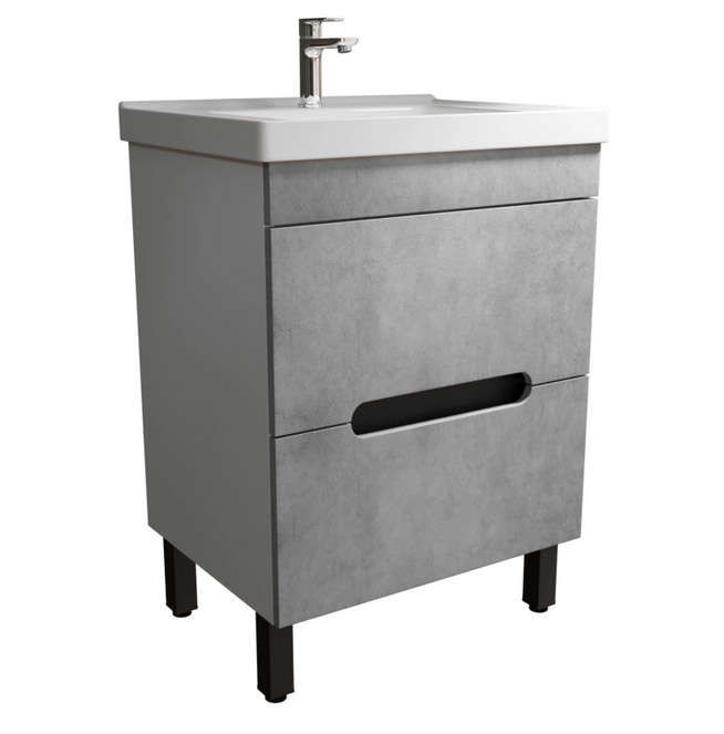 картинка Тумба Честер-60 Бетон + Умывальник Грэйс-60  от магазина Евродом