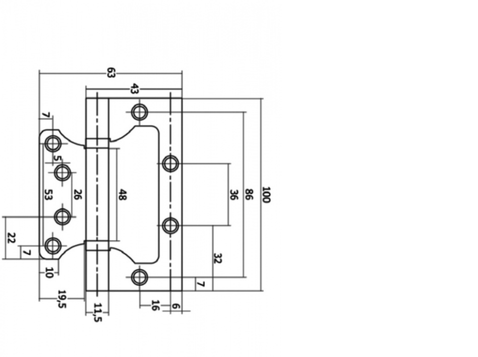 картинка Петля накладная VETTORE FLUSH  100*75*2,5 кофе от магазина Евродом