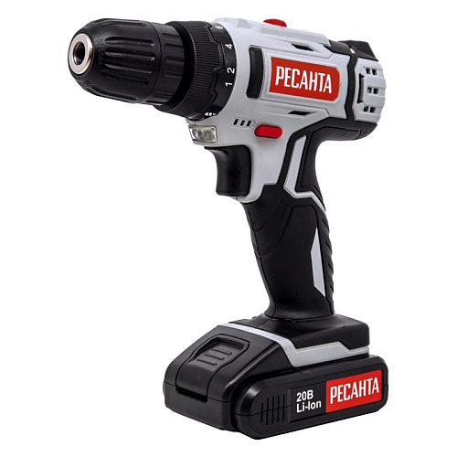 картинка Дрель-шуруповерт аккумуляторная ДА-20-2ЛК Ресанта от магазина Евродом