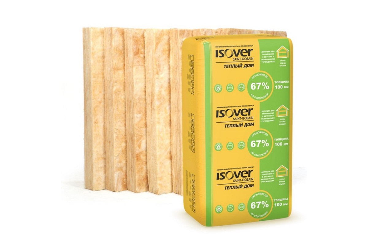 картинка Мин.вата ИЗОВЕР Теплый дом 50х610х1170 (10м2) от магазина Евродом
