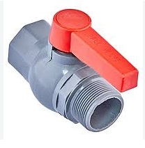 картинка Кран шаровый пластиковый 2" ВН (серый) PLAMIX  от магазина Евродом