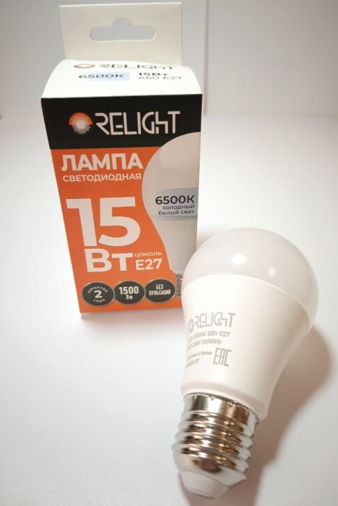 картинка Лампа светодиодная Relight А60 15Вт 6500К 1500Лм от магазина Евродом