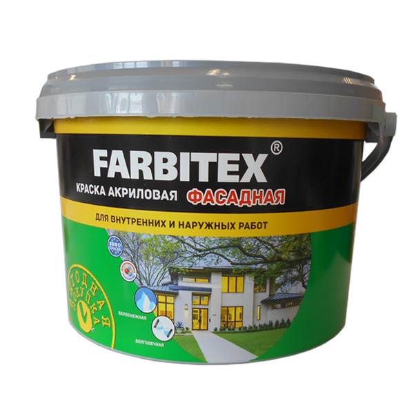 картинка Краска в/д FARBITEX акриловая фасадная  6кг от магазина Евродом