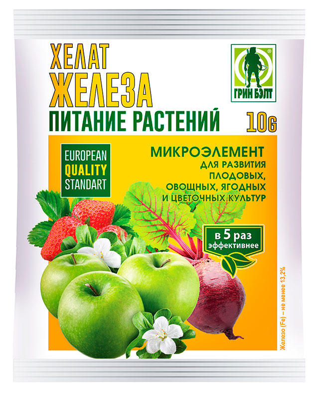 картинка Хелат железа 10г микроэлемент для питания растений от магазина Евродом