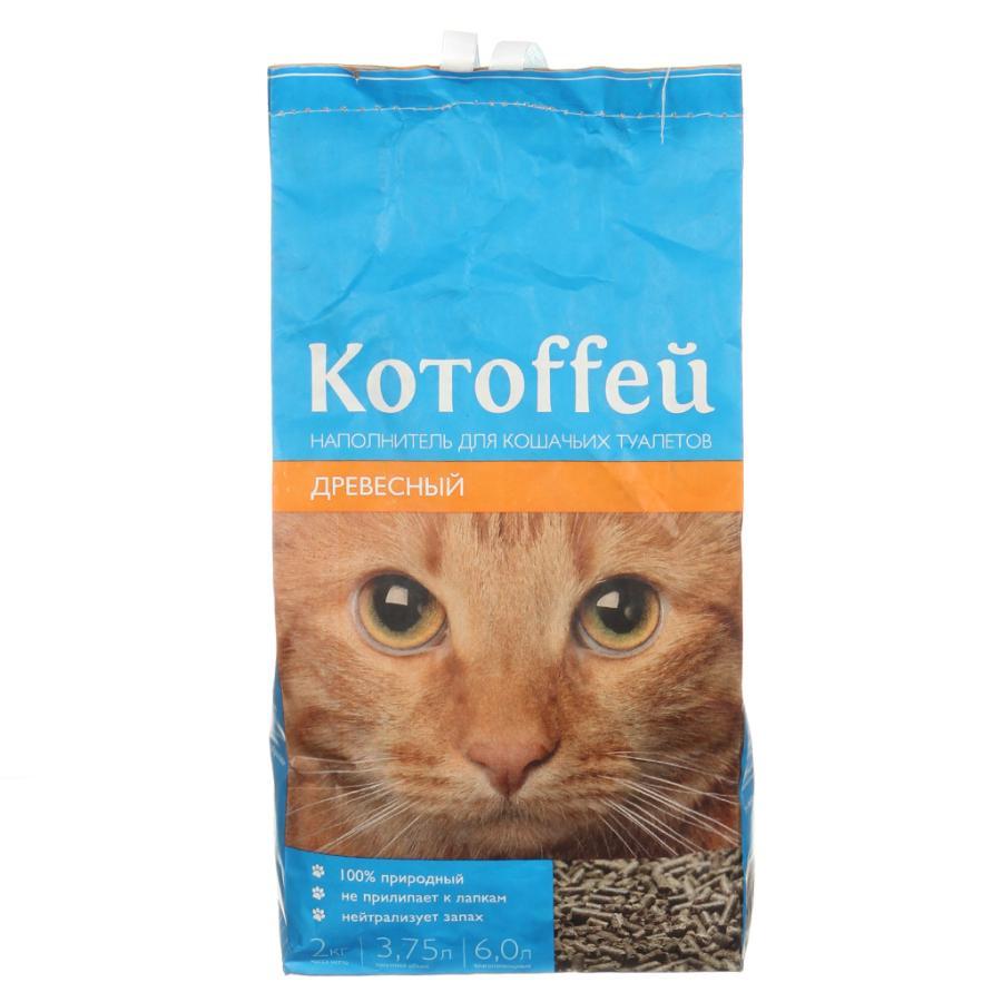 картинка Наполнитель для кошек 18 л древесный темные гранулы КОТОФФЕЙ  от магазина Евродом