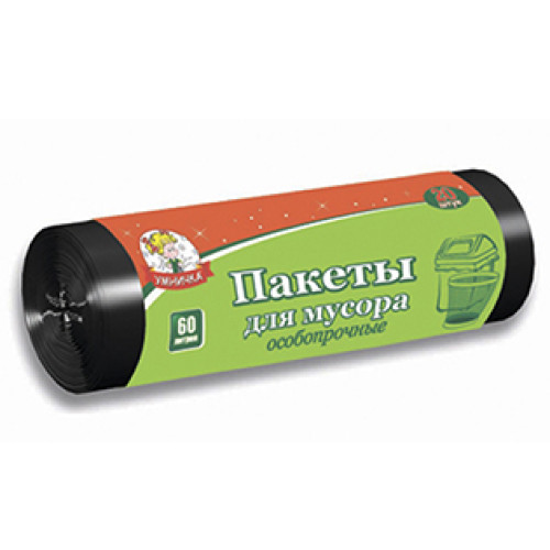 картинка Мешки для мусора 60л, 20шт, Умничка от магазина Евродом